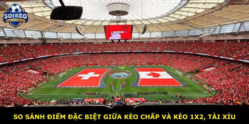 So sánh điểm đặc biệt giữa kèo chấp và kèo 1X2, Tài Xỉu
