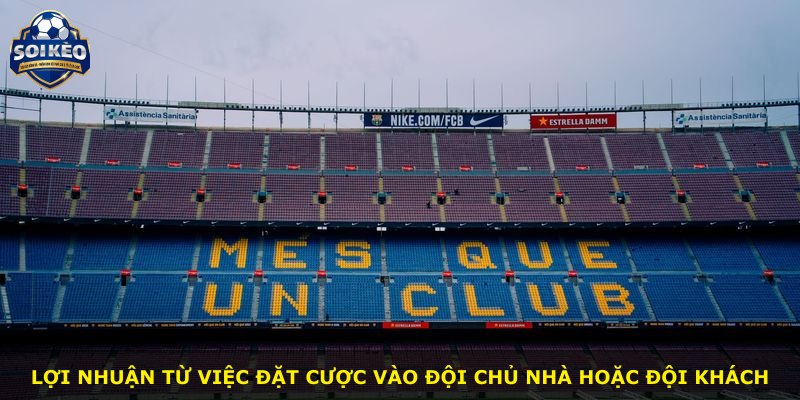 Lợi nhuận từ việc đặt cược vào đội chủ nhà hoặc đội khách