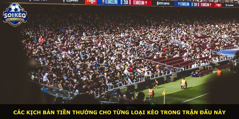 Các kịch bản tiền thưởng cho từng loại kèo trong trận đấu này