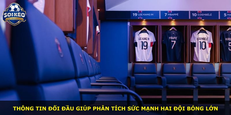 Thông tin đối đầu giúp phân tích sức mạnh hai đội bóng lớn